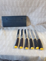 Set of 6 Burns Mfg. Stainless Steel Serated Steak Knives