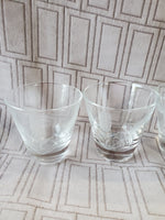 Set of 5 Etched Glass Old Fashioned Whiskey Glasses
