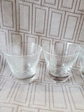 Set of 5 Etched Glass Old Fashioned Whiskey Glasses