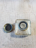 Vintage Clear Glass and Brass Inkwell