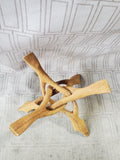 Hand Carved Wooden Puzzle Plant Stand