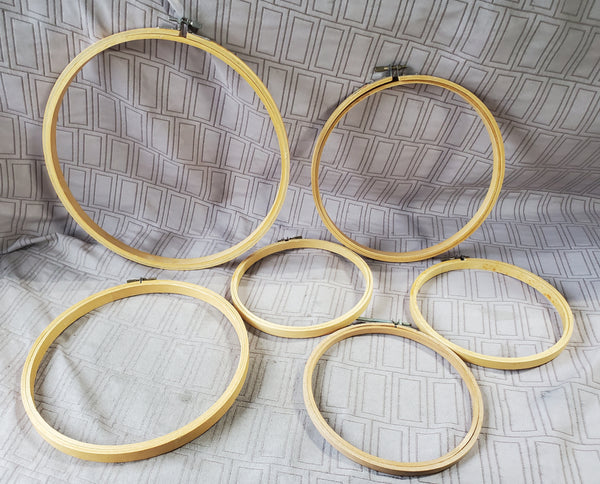 Lot of Wooden Embroidery Hoops