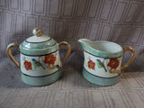 9 Piece Asian Inspired Hand Painted Lusterware Tea Set