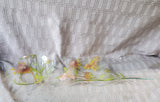 Signed Clear Glass Floral Serving Tray and Bowl Set
