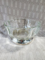 Italian Clear Glass and Silverplate Pedestal Serving Bowl