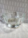 Italian Clear Glass and Silverplate Pedestal Serving Bowl