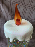 Santa and Snowman Candle Glitter Globe WORKS
