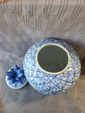 Blue and White Ceramic Pineapple Ginger Jar