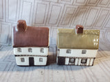 Pair of Mudlen End Studio Pottery Miniature Cottage Figurines