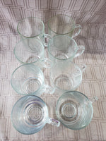 Set of 8 Arcoroc Glass Coffee Mugs
