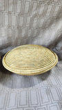 Pair of Hand-Woven African Folk Art Coil Baskets with Lids