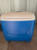 Blue Rolling Igloo Cooler w/Pullout Handle