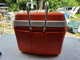 Vintage Sears Orange Cooler w/Aluminum Handles