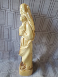 Carved Wooden Madonna & Child Figurine