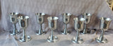 Set of 8 Pewter Wine Goblets