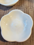 Set of 4 Crate & Barrel Porcelain Flower Sauce Dipping Bowls