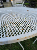 Classic White Iron Patio Dining Set, 7-Pieces + Cover **Read description**