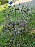 Rustic Metal Planter Basket on Legs