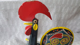 Rustic Portuguese Folk Art Wooden Rooster