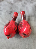 Pair of Red Cardinal Salt and Pepper Shakers