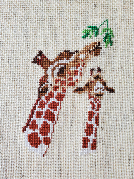 Embroidered Giraffe Panel
