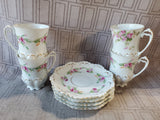 8 Piece MZ Austria Floral Teacup and Saucer Set