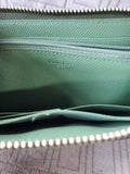 Coach Green Pebble Leather Zip-Around Wallet