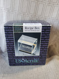 Clear Acrylic Recipe Box with Recipe Cards APPEARS UNUSED