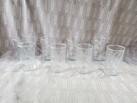 Set of 8 Small Clear Glass Swirl Tumblers