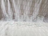Set of 8 Small Clear Glass Swirl Tumblers