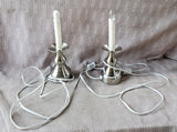 Pair of Electric Metal Base Candlesticks WORKS