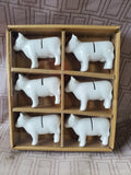 Set of 6 Ashland Marketplace Ceramic Cow Placecard Holders UNOPENED