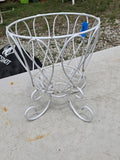 Vintage Heavyweight Metal Scroll Planter Basket