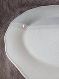White and Black Speckled Ceramic Oblong Serving Platter