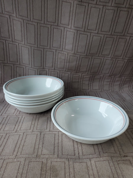 Set of 6 Corelle by Corning Striped Bowls
