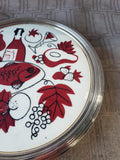 Round Ceramic Trivet with Silverplate Stand
