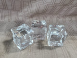 Lot of 3 Clear Acrylic Ice Cube Figurines