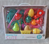 Perfectly Cute 24 Piece Cut & Slice Fruits & Veggies Toy Set UNOPENED