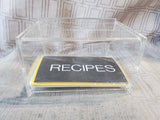 Clear Acrylic Recipe Box with Recipe Cards APPEARS UNUSED