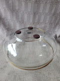 Clear Glass with Gold Toned Rim Round Vase