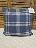 Blue and White Plaid Decorative Pillow