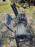 Two Folding Low Beach Chairs w/Aluminum Frames
