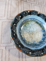 Crackle Glass Pottery Trinket Dish