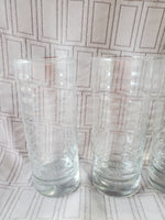 Set of 4 Clear Glass Ripple Glass Tumblers