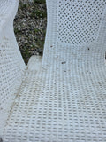 Pair of Plastic Lightweight Basket Weave Adirondack Style Chairs