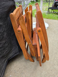 CHILD SIZE Com Teak Folding Table and Chairs Set (3-Pieces)
