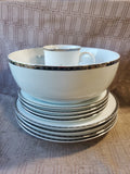 10 Piece Threshold Porcelain Snowflake Dish Set