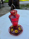 Glass and Plastic Hummingbird Feeder