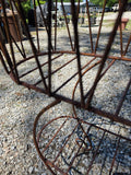 Wraught Iron Rusted Oval Curl Plant Stand