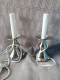 Pair of Electric Metal Base Candlesticks WORKS